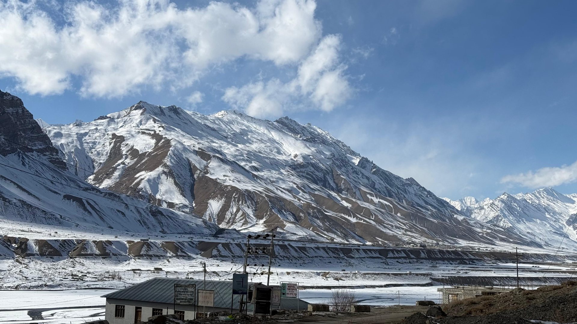 Snow-covered Spiti Valley landscape