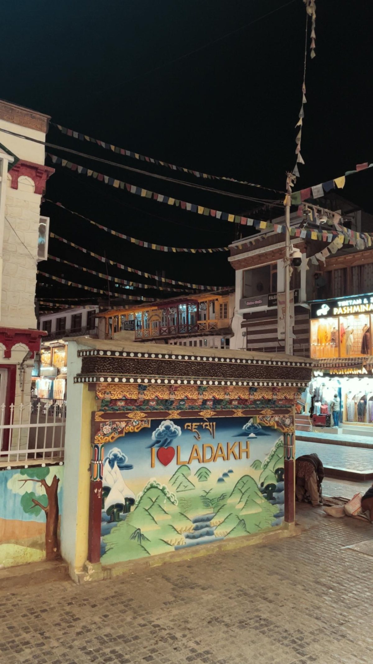 Monastery courtyard at night &mdash; White Hawk Expeditions